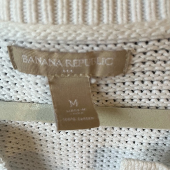 Banana Republic 100% Cotton Knit V-Neck Sweater Size M - Picture 2 of 3
